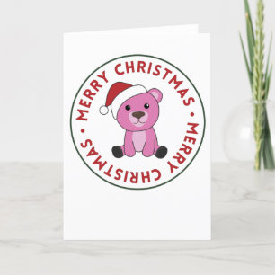 Colourful Bears Merry Christmas Winter Animals Bea Holiday Card
