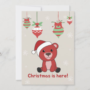 Colourful Bears Merry Christmas Winter Animals Bea Holiday Card