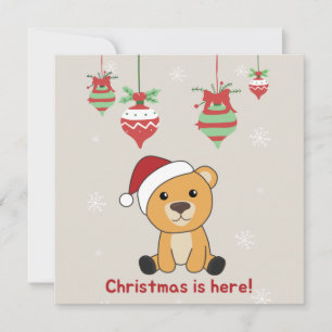 Colourful Bears Merry Christmas Winter Animals Bea Invitation