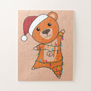 Colourful Bears Merry Christmas Winter Animals Bea Jigsaw Puzzle