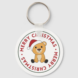 Colourful Bears Merry Christmas Winter Animals Bea Key Ring