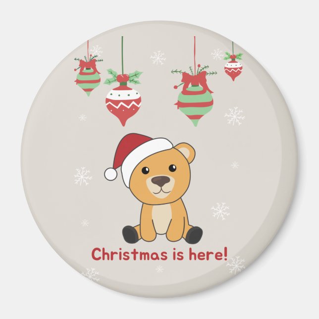 Colourful Bears Merry Christmas Winter Animals Bea Magnet (Front)