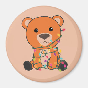 Colourful Bears Merry Christmas Winter Animals Bea Magnet