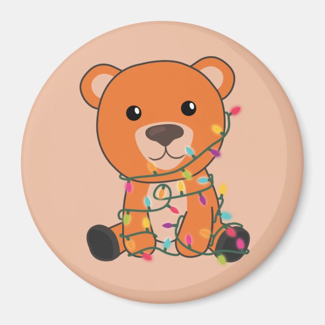 Colourful Bears Merry Christmas Winter Animals Bea Magnet (Front)