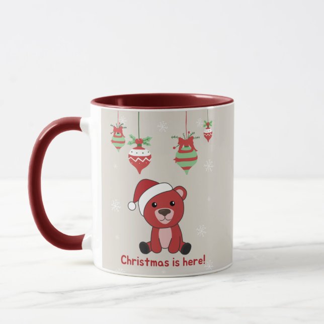 Colourful Bears Merry Christmas Winter Animals Bea Mug (Left)