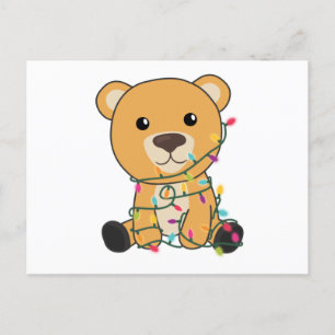 Colourful Bears Merry Christmas Winter Animals Bea Postcard