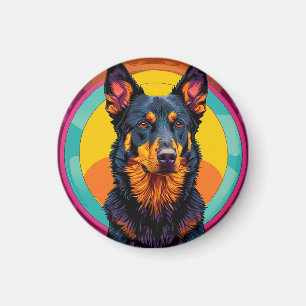 Colourful Beauceron Dog Illustration 🐾🎨✨ Magnet