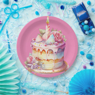 Colourful & Beautiful Cake Design, Modern Paper Plate