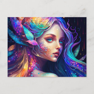 Colourful Beautiful Fairy Postcard