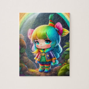 Colourful Beautiful Little Cute Elf Girl Jigsaw Puzzle