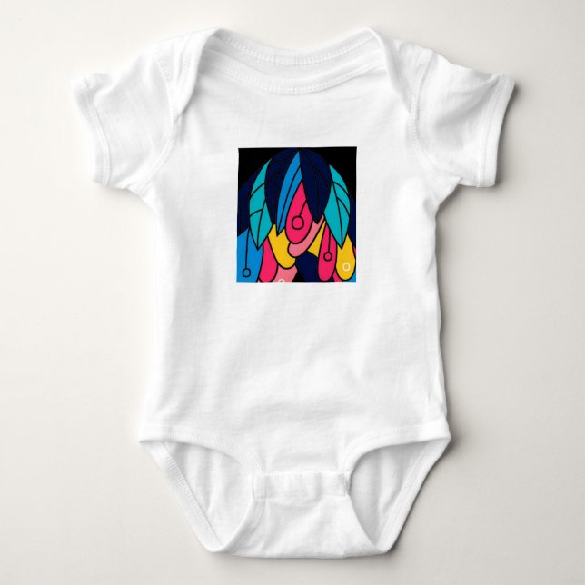 Colourful beauty  baby bodysuit (Front)