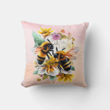 colourful bees and flowers