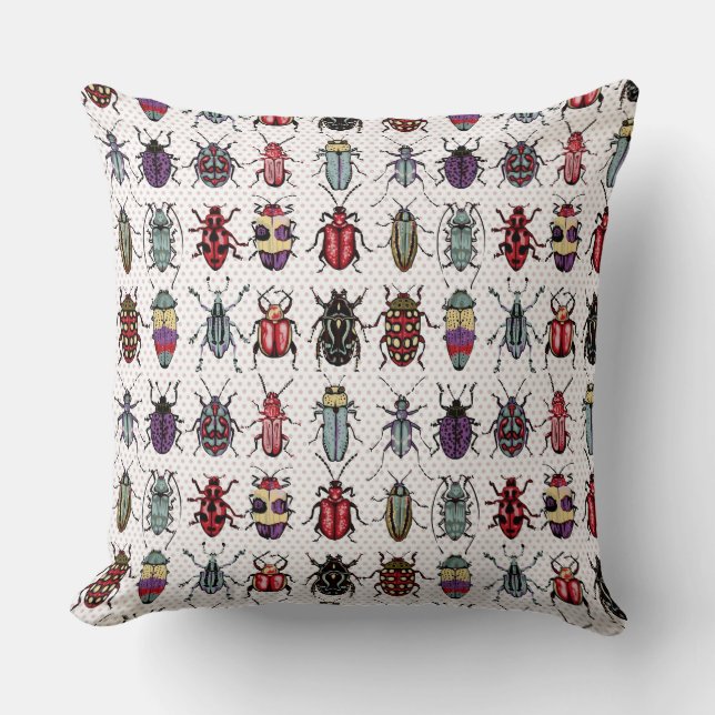 Colourful Beetles Cushion (Front)