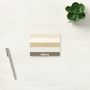 Colourful Beige Gold Personalised Colour Stripes Post-it Notes