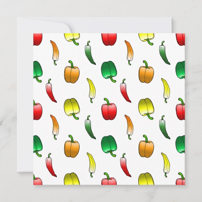 Colourful Bell Peppers Pattern Card (Front)