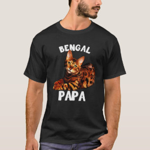 Colourful Bengal I Love My Bengal Cat Papa Kitty T-Shirt