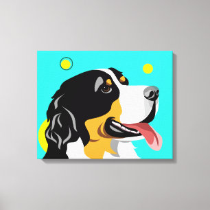 Colourful Bernese Mountain Dog Canvas Print