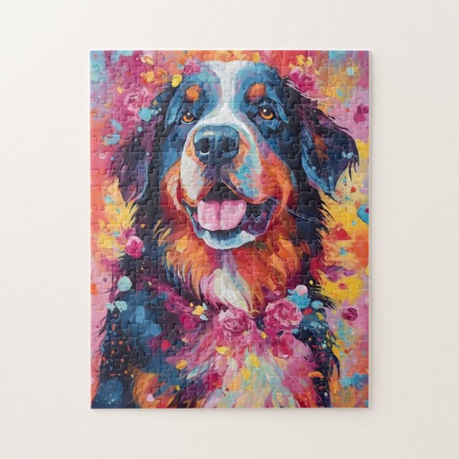 Colourful Bernese Mountain dog Jigsaw Puzzle (Vertical)