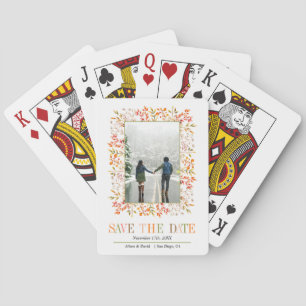 Colourful berries and leaves fall Save the Date Playing Cards