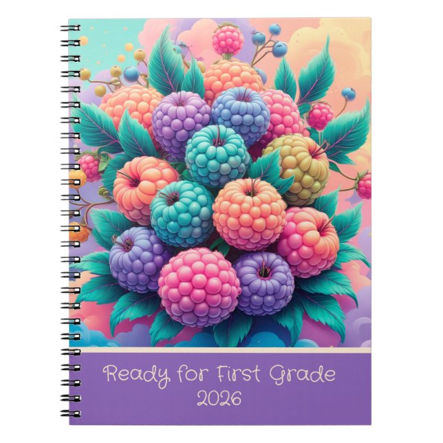 Colourful berries for 1st grade 2025 notebook (Front)