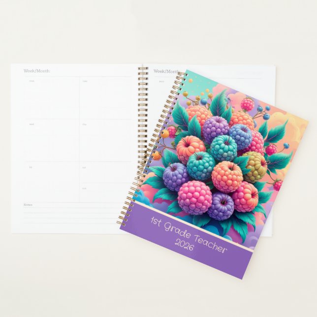 Colourful berries for 1st grade 2026 custom planner (Display)