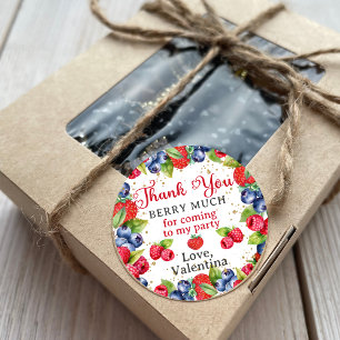 Colourful Berries Thank You Berry Much Birthday Classic Round Sticker