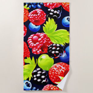 Colourful Berry Medley Design Beach Towel