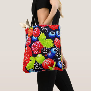 Colourful Berry Medley Design Tote Bag