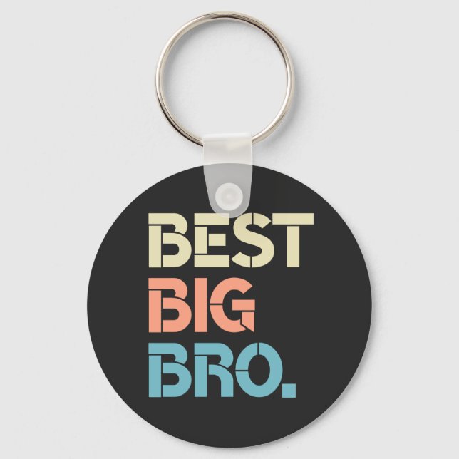 Colourful Best Big Bro Awesome Big Brother Key Ring (Front)