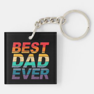 Colourful Best Dad Ever Father's Day   Keychain