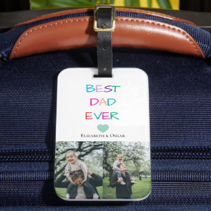 Colourful "Best Dad Ever" – Fun & Heartfelt Gift Luggage Tag
