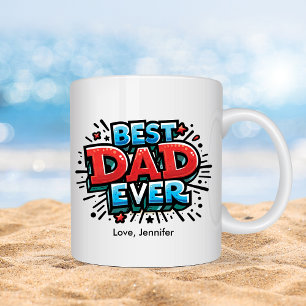Colourful Best Dad Father's Day Personalised Coffee Mug