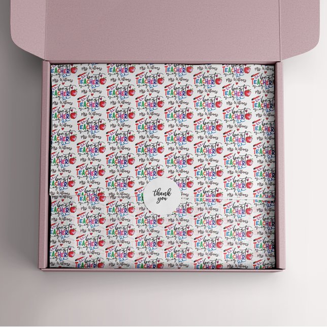 Colourful Best Teacher Ever Typography   Tissue Paper (Creator Uploaded)