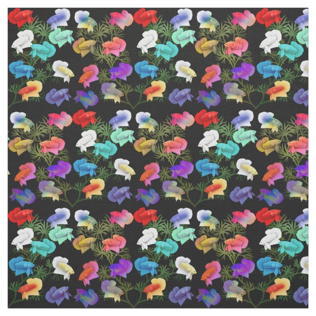 Colourful Betta Aquarium Fish Puma Cotton Fabric (Swatch)