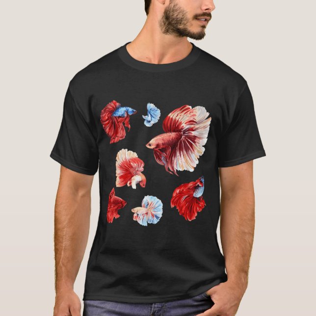 Colourful Betta Fishes T-Shirt (Front)