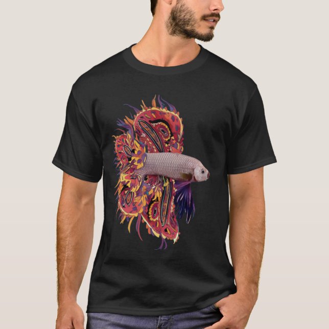 Colourful Betta splendens fighting fish as a gifti T-Shirt (Front)