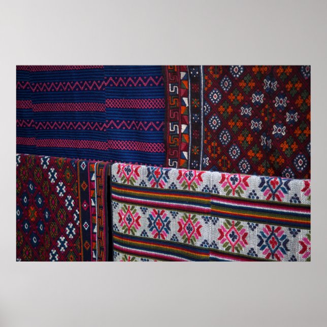 Colourful Bhutan Textiles Poster (Front)