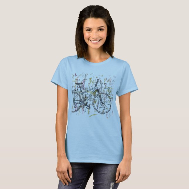 Colourful bicycle drawing T-Shirt (Front Full)
