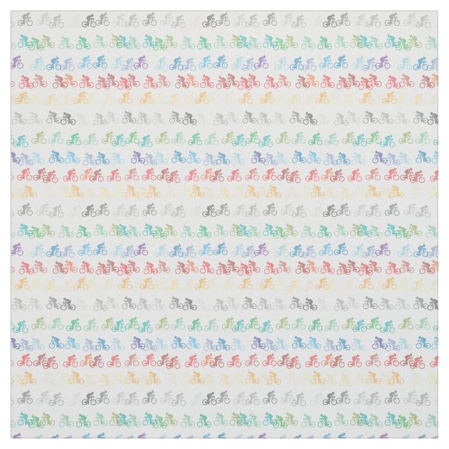 Colourful Bicycle Patterned Cotton Fabric (Swatch)
