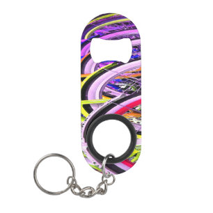 Colourful Bicycle Tires Bottle Opener Keychain