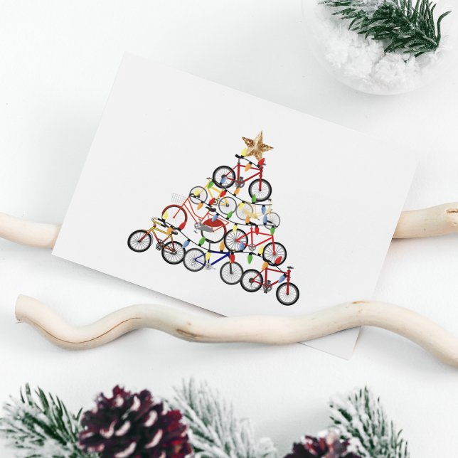 Colourful Bicycles Christmas Tree Ornament Gifts Postcard (Creator Uploaded)