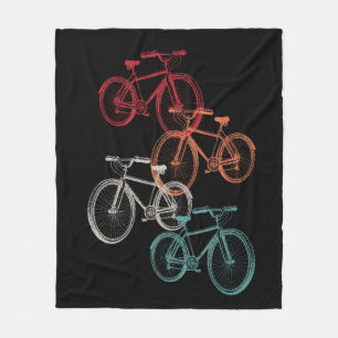Colourful bicycles fleece blanket