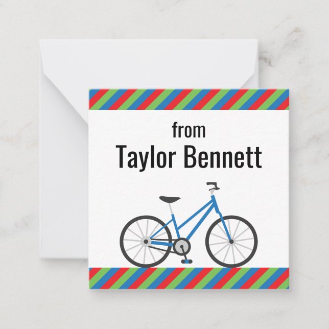 Colourful Bicycles Gift Note Cards (Front)