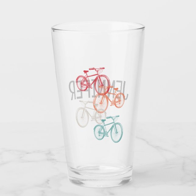Colourful bicycles glass (Front)