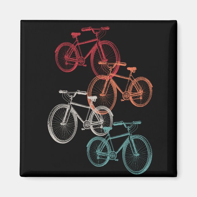 Colourful bicycles magnet (Front)