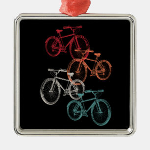 Colourful bicycles metal tree decoration