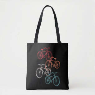 Colourful bicycles tote bag