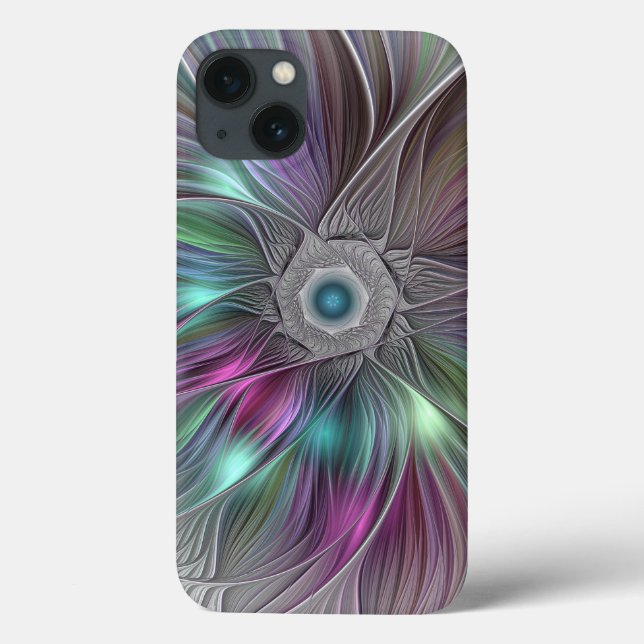 Colourful Big Flower Abstract Trippy Fractal Art Case-Mate iPhone Case (Back)