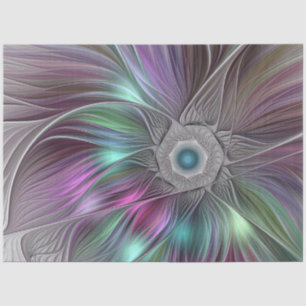 Colourful Big Flower Abstract Trippy Fractal Art Tissue Paper
