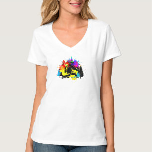 Colourful bigfoot with trees - monster T-Shirt